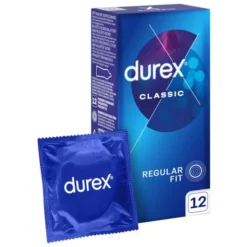 Durex Classic, prezerwatywy ze środkiem nawilżającym, 12 szt.