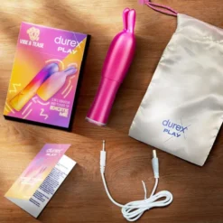 Durex Play 2w1 Vibe&Tease, wibrator i końcówka stymulująca, 1 zestaw
