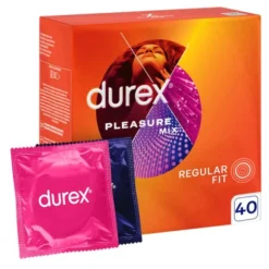 Durex Pleasure Mix (Pleasuremax + Intense), prezerwatywy lateksowe z wypustkami, 40 szt.