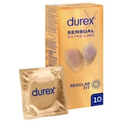 Durex Sensual Extra Lube, prezerwatywy super cienkie, z lubrykantem, 10 szt.
