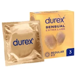 Durex Sensual Extra Lube, prezerwatywy super cienkie, z lubrykantem, 3 szt.