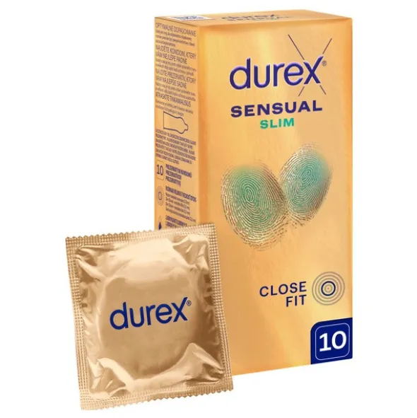 Durex Sensual Slim, prezerwatywy super cienkie, 10 szt.