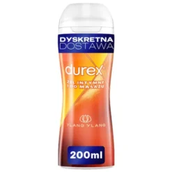 Durex 2w1, żel intymny i do masażu z kwiatem Ylang Ylang, 200 ml