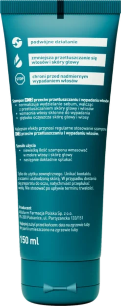 DX2, szampon przeciw przetłuszczaniu i wypadaniu włosów dla mężczyzn,150 ml