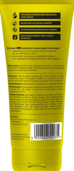 DX2 Young Men, szampon oczyszczająco-nawilżający dla mężczyzn, 150 ml