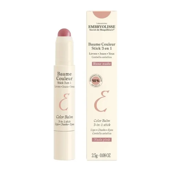 Embryolisse Baume Couleur, sztyft koloryzujący 3w1, Rose Nude, 2,5 g