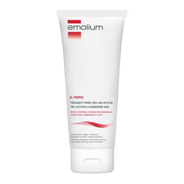 Emolium A-Topic, kojący żel do mycia trójaktywny, 200 ml