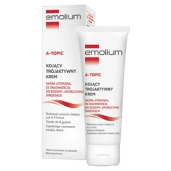 Emolium A-Topic, kojący trójaktywny krem do twarzy, 75 ml