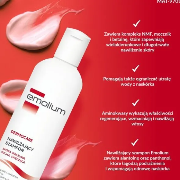 Emolium Dermocare, szampon nawilżający, 200 ml