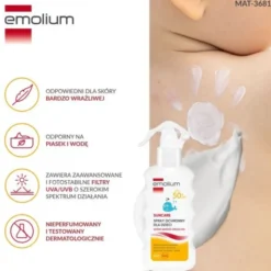 Emolium Suncare, spray ochronny dla dzieci SPF50+, 175 ml