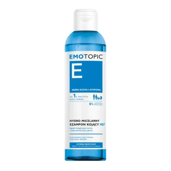 Emotopic E Med+, kojący szampon hydro-micelarny, 250 ml