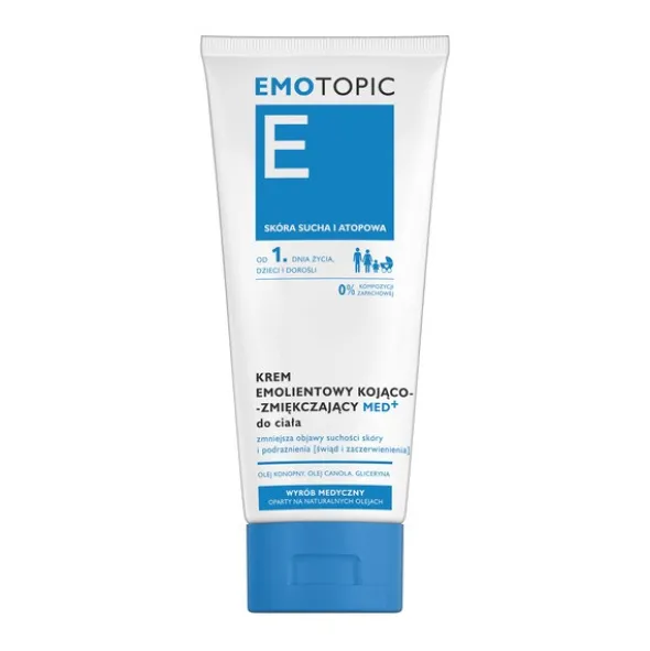 Emotopic Med+, krem emolientowy kojąco-zmiękczający do ciała, 200 ml
