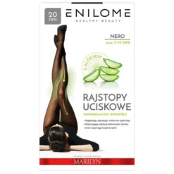 Enilome Healthy Beauty Aloe, rajstopy uciskowe, półmatowe, kolor Nero, rozmiar XL, 20 DEN
