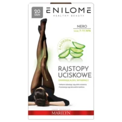 Enilome Healthy Beauty Aloe, rajstopy uciskowe, półmatowe, kolor Nero, rozmiar L, 20 DEN