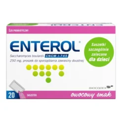 Enterol, 250 mg, lek probiotyczny, proszek do sporządzania roztworu doustnego, 20 saszetek