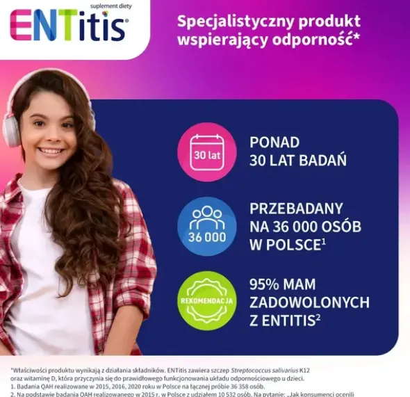 ENTitis, pastylki do ssania, smak tutti frutti, 30 szt.