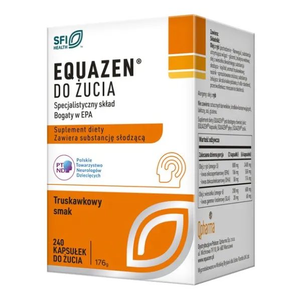 Equazen do żucia, kapsułki do żucia, smak truskawkowy, 240 szt.