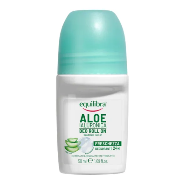 Equilibra, aloesowy dezodorant w kulce z kwasem hialuronowym, 50 ml