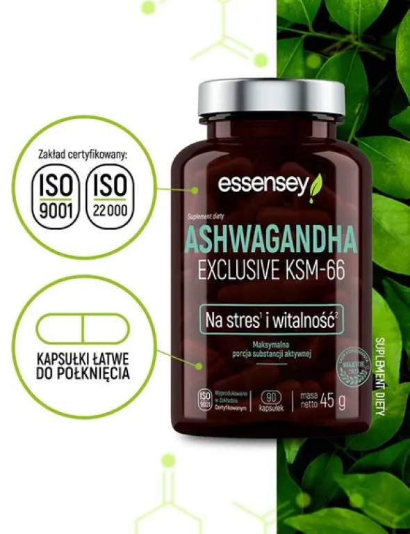 Essensey Ashwagandha Exclusive KSM-66, kapsułki, 90 szt.