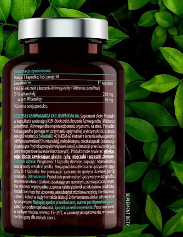 Essensey Ashwagandha Exclusive KSM-66, kapsułki, 90 szt.