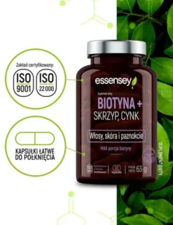 Essensey Biotyna+Skrzyp, Cynk, kapsułki, 90 szt.