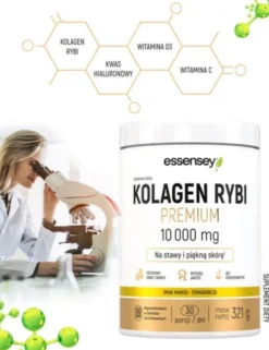 Essensey Kolagen Rybi Premium 10 000 mg, proszek, smak mango - pomarańcza, 321 g