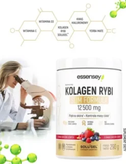 Essensey Kolagen Rybi Slim Formula, proszek, smak owoce leśne, 290 g