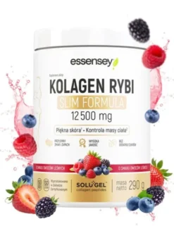 Essensey Kolagen Rybi Slim Formula, proszek, smak owoce leśne, 290 g