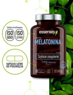 Essensey Melatonina, Szybsze zasypianie, kapsułki, 120 szt.