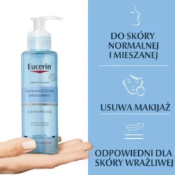 Eucerin DermatoClean [Hyaluron], żel oczyszczający do każdego rodzaju skóry, 200 ml