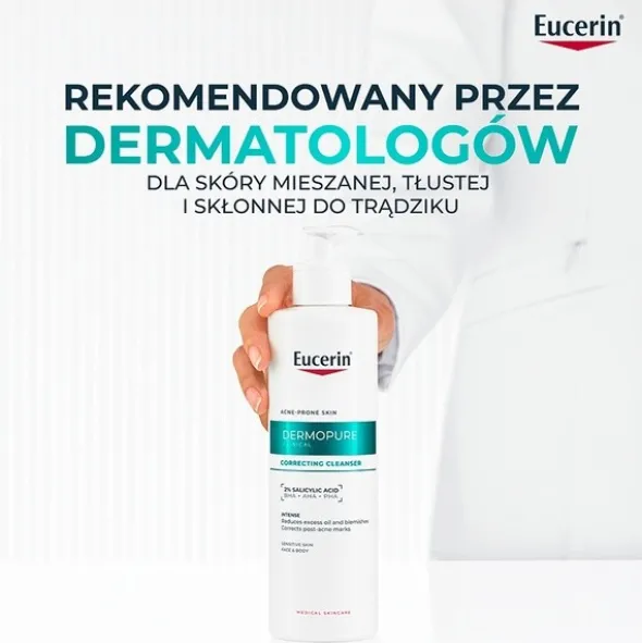 Eucerin Dermopure Clinical, żel redukujący niedoskonałości do twarzy i ciała, 400 ml