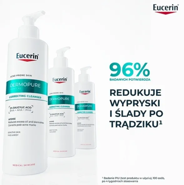 Eucerin Dermopure Clinical, żel redukujący niedoskonałości do twarzy i ciała, 400 ml