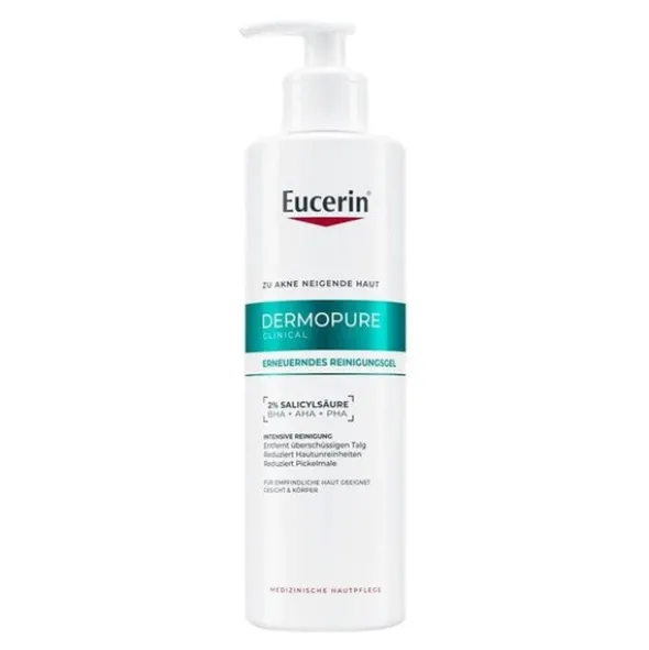 Eucerin Dermopure Clinical, żel redukujący niedoskonałości do twarzy i ciała, 400 ml