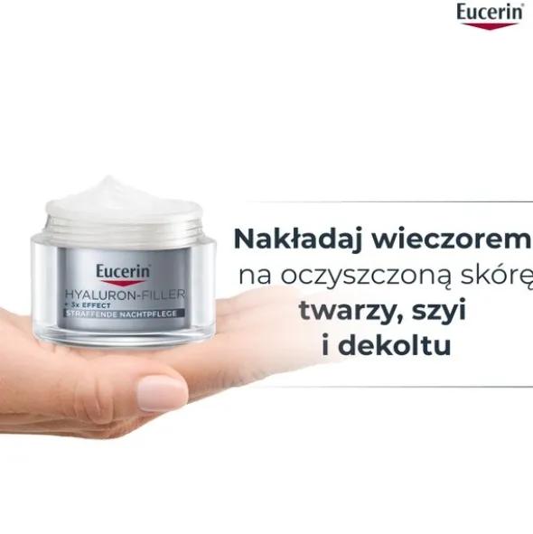 Eucerin Hyaluron-Filler, krem na noc z kwasem hialuronowym do każdego typu skóry, przeciwzmarszczkowy, 50 ml