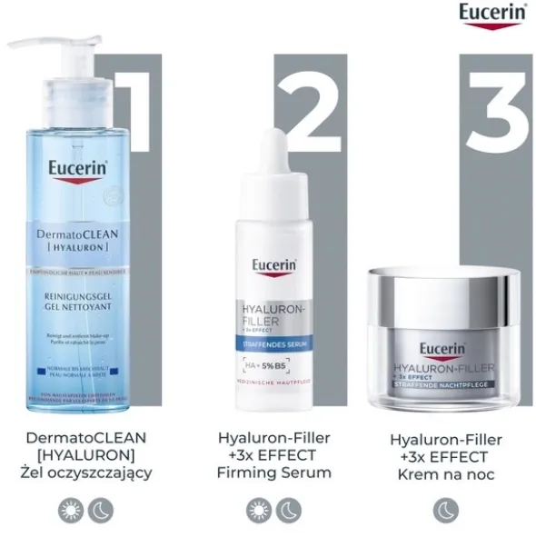 Eucerin Hyaluron-Filler, krem na noc z kwasem hialuronowym do każdego typu skóry, przeciwzmarszczkowy, 50 ml