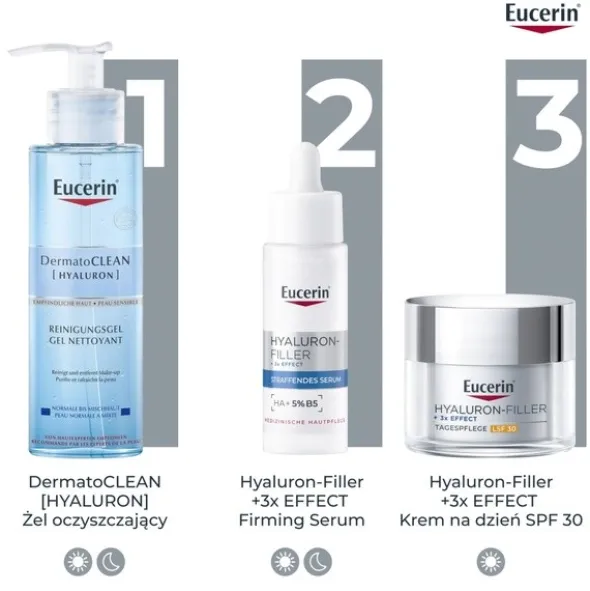 Eucerin Hyaluron-Filler, krem na dzień SPF 30 z kwasem hialuronowym, przeciwzmarszczkowy, 50 ml
