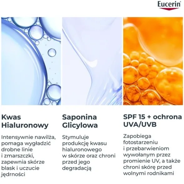 Eucerin Hyaluron-Filler, krem na dzień z kwasem hialuronowym do skóry suchej SPF 15, przeciwzmarszczkowy, 50 ml