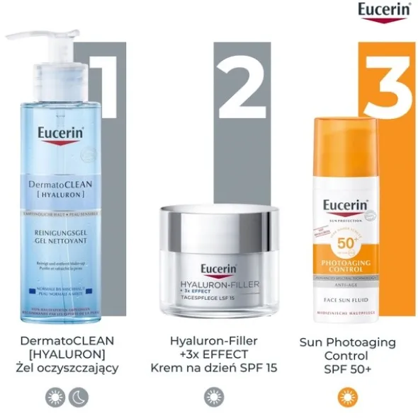 Eucerin Hyaluron-Filler, krem na dzień z kwasem hialuronowym do skóry suchej SPF 15, przeciwzmarszczkowy, 50 ml