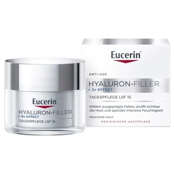 Eucerin Hyaluron-Filler, krem na dzień z kwasem hialuronowym do skóry suchej SPF 15, przeciwzmarszczkowy, 50 ml