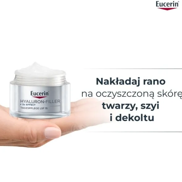 Eucerin Hyaluron-Filler, krem na dzień z kwasem hialuronowym do skóry suchej SPF 15, przeciwzmarszczkowy, 50 ml