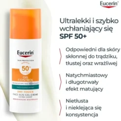 Eucerin Oil Control Dry Touch, żel-krem ochronny SPF 50+, 50 ml