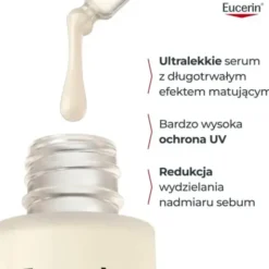 Eucerin Oil Control SPF 50+ Dry Touch, ultralekkie serum ochronne, 30 ml