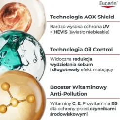 Eucerin Oil Control SPF 50+ Dry Touch, ultralekkie serum ochronne, 30 ml