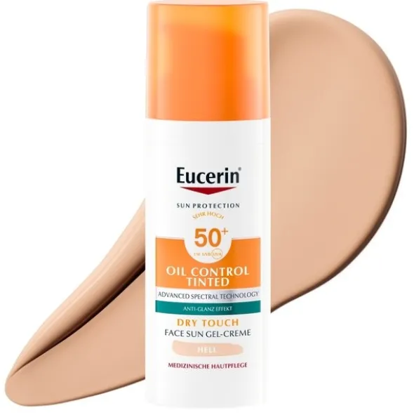 Eucerin Oil Control SPF 50+, żel-krem ochronny barwiący, 50 ml
