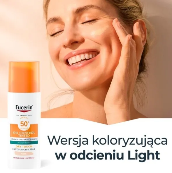 Eucerin Oil Control SPF 50+, żel-krem ochronny barwiący, 50 ml