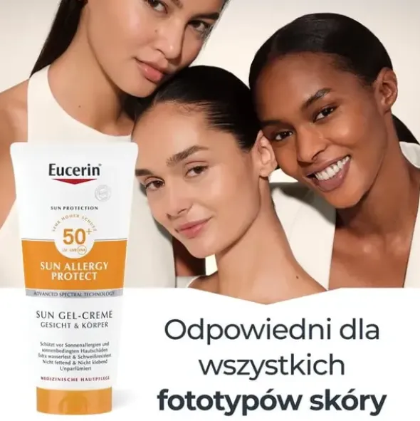 Eucerin Sun Allergy Protect, żel-krem ochronny do twarzy i ciała, SPF 50+, 200 ml