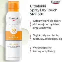 Eucerin Sun Oil Control SPF 50+, transparentny spray ochronny do ciała, 200 ml