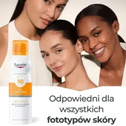Eucerin Sun Oil Control SPF 50+, transparentny spray ochronny do ciała, 200 ml