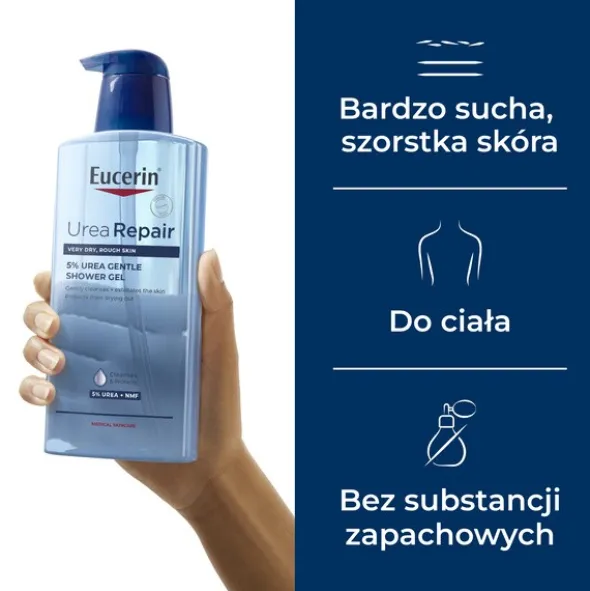 Eucerin UreaRepair, łagodny żel do mycia z 5% mocznikiem, 400 ml