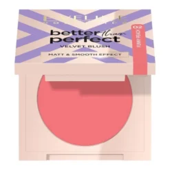 Eveline Better Than Perfect Velvet Blush, prasowany róż do policzków, 02 Funny Peach, 2,3 g